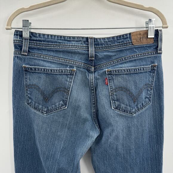 Levi's 518 Superlow Bootcut Jeans Sz 9M Blue VTG Y2K Grunge Low Rise Stretch - Picture 3 of 12